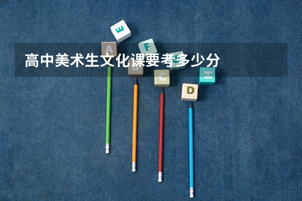 高中美术生文化课要考多少分
