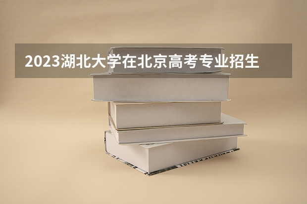 2023湖北大学在北京高考专业招生计划人数