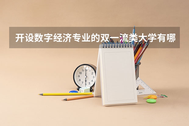 开设数字经济专业的双一流类大学有哪些
