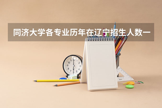 同济大学各专业历年在辽宁招生人数一览