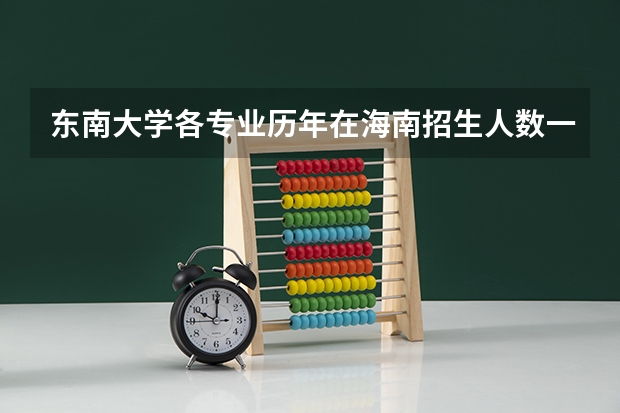东南大学各专业历年在海南招生人数一览