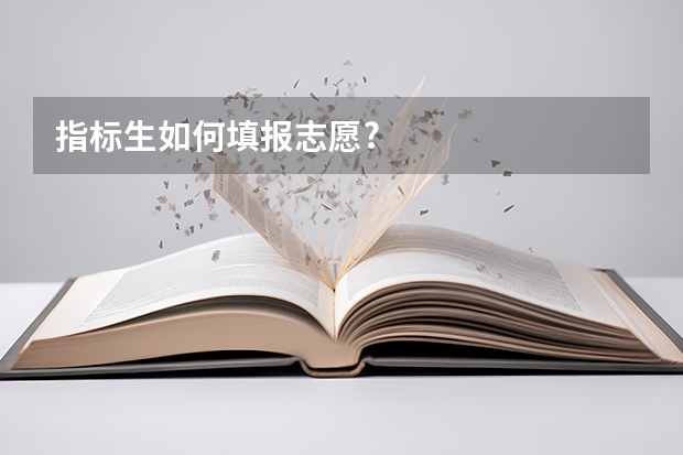 指标生如何填报志愿?