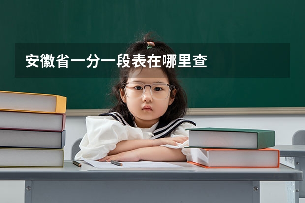 安徽省一分一段表在哪里查