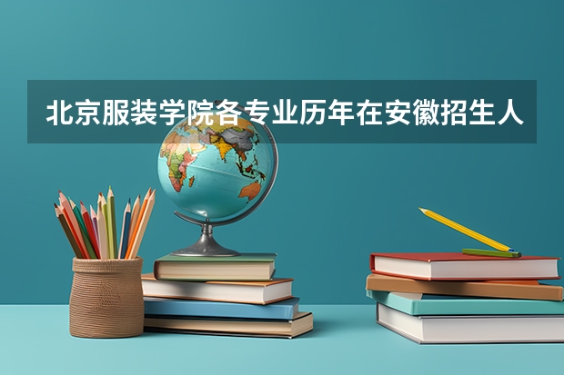 北京服装学院各专业历年在安徽招生人数一览