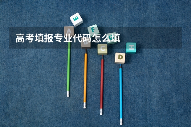 高考填报专业代码怎么填