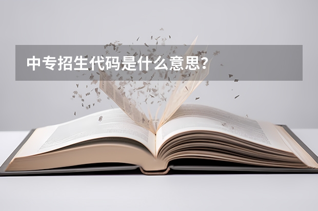 中专招生代码是什么意思？