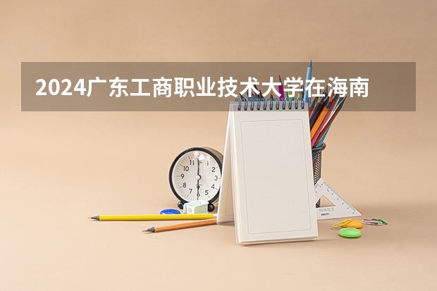 2024广东工商职业技术大学在海南招生计划