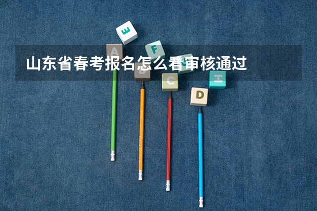 山东省春考报名怎么看审核通过