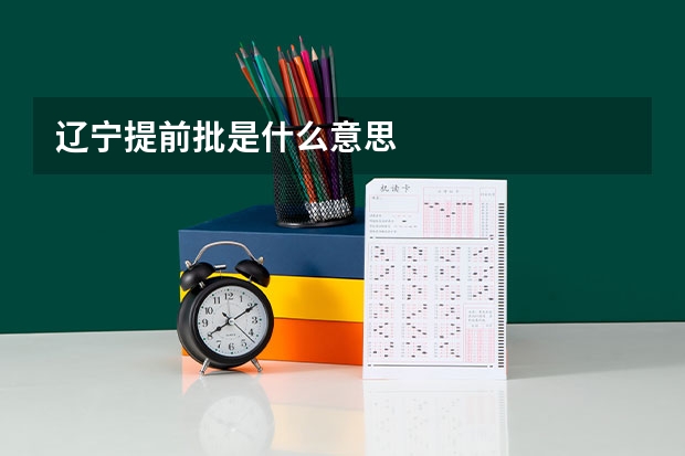 辽宁提前批是什么意思