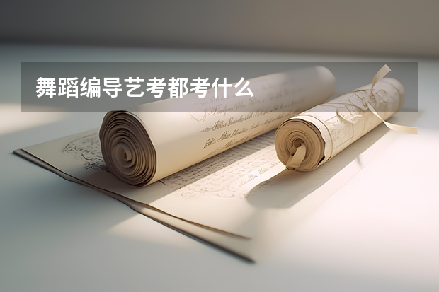 舞蹈编导艺考都考什么