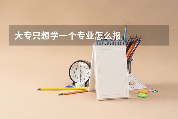 大专只想学一个专业怎么报