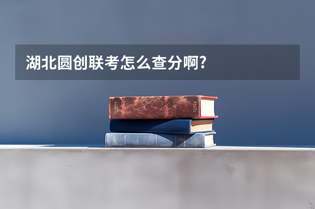 湖北圆创联考怎么查分啊?