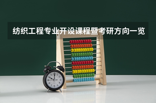 纺织工程专业开设课程暨考研方向一览表