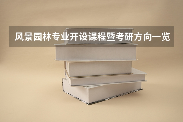 风景园林专业开设课程暨考研方向一览表