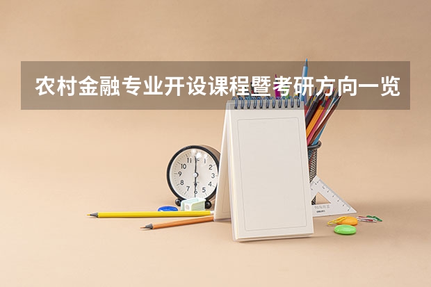 农村金融专业开设课程暨考研方向一览表