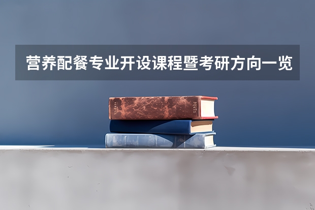 营养配餐专业开设课程暨考研方向一览表
