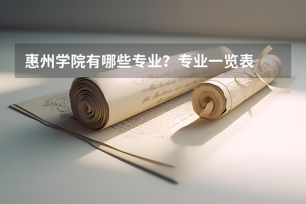 惠州学院有哪些专业？专业一览表