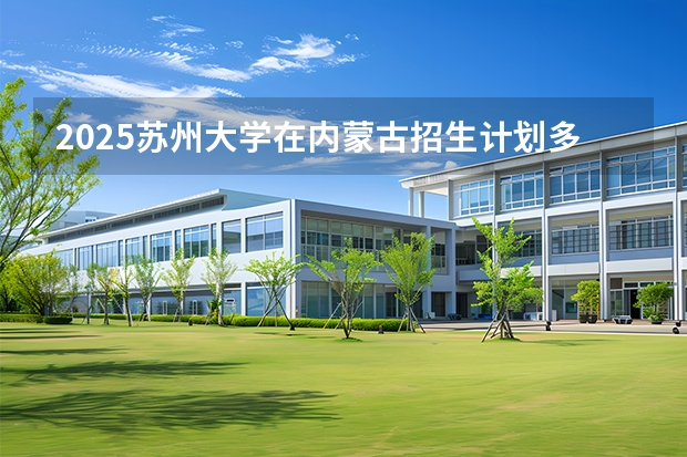2025苏州大学在内蒙古招生计划多少人